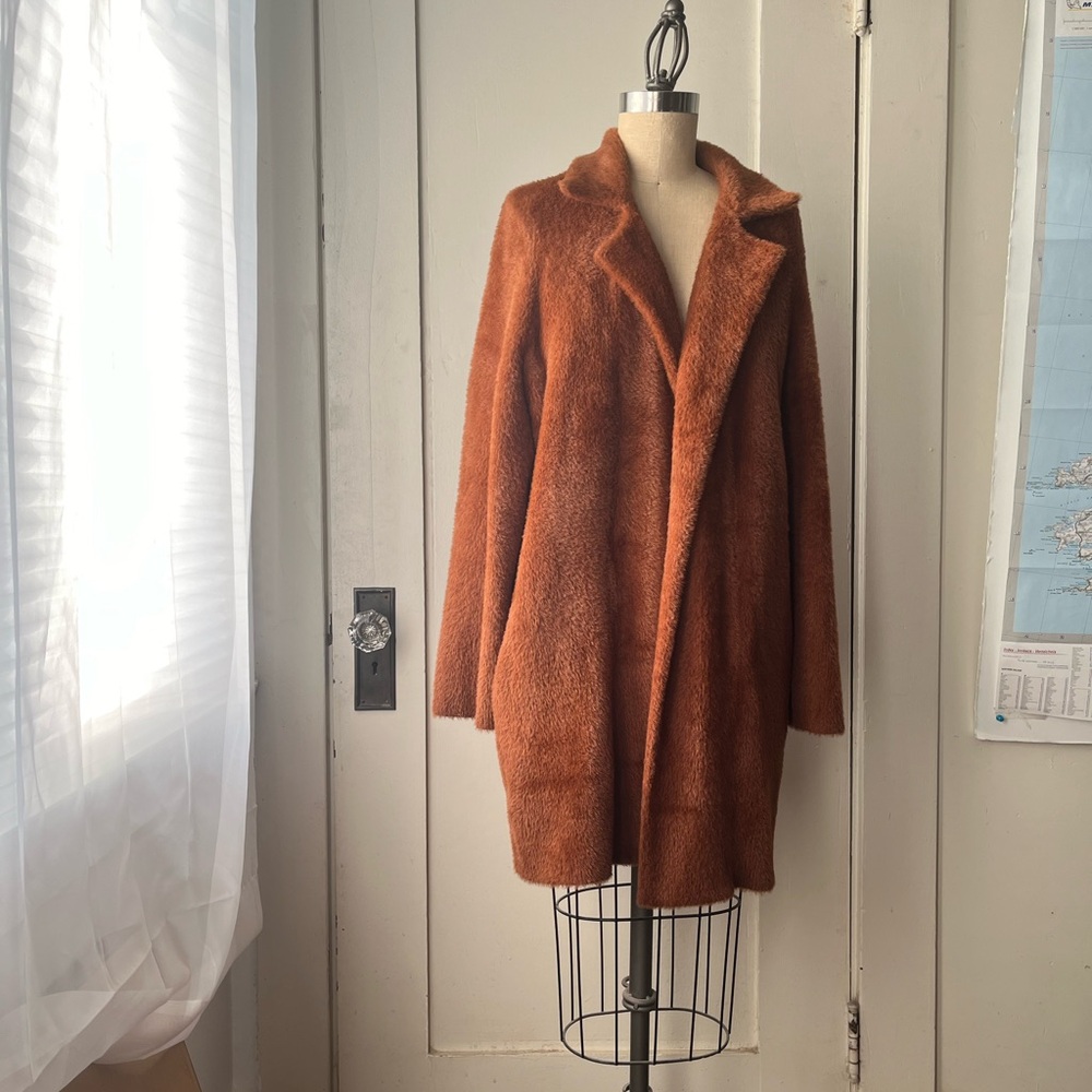 Soft burnt orange fleeced warm coat